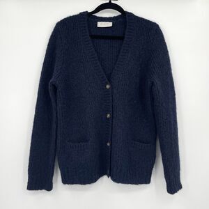 A.L.C. Womens Sweater Size Medium Blue Mohair Oversized Front Button Cardigan